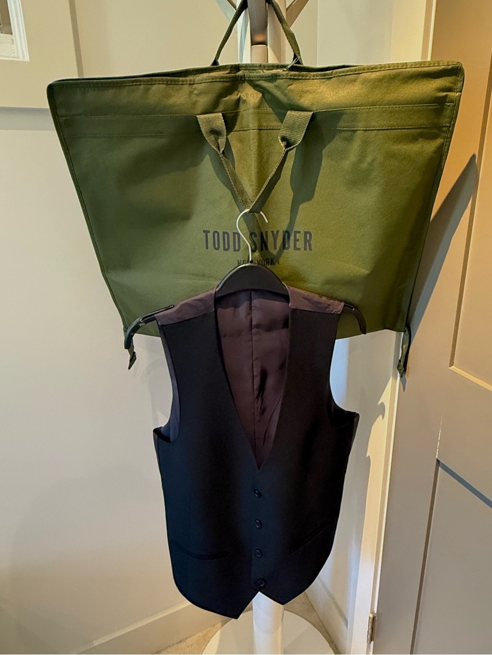 Todd Snyder Custom 40R Black Suit Vest Wool